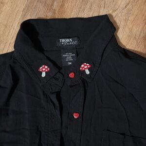 Baddie Hot topic Mushroom TRENDY Whimsigoth  NWOT Thorn Fable Shirt **2 for 20*